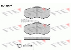 FTE BL1859A4 stabdžių trinkelių rinkinys, diskinis stabdys 
 Techninės priežiūros dalys -> Papildomas remontas
425243, 425458, 77362219, 9949409