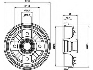 HELLA 8DT 355 302-011 stabdžių būgnas 
 Stabdžių sistema -> Būgninis stabdys -> Stabdžių būgnas
B00126251, B00126251A, B00126251B