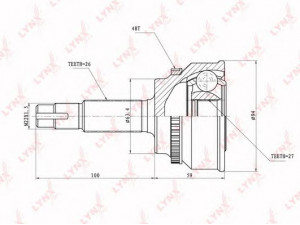 LYNXauto CO-7522A jungčių komplektas, kardaninis velenas 
 Ratų pavara -> Sujungimai/komplektas
43410-21070, 43410-28030, 43410-28040