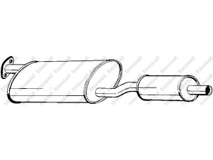 BOSAL 279-937 vidurinis duslintuvas 
 Išmetimo sistema -> Duslintuvas
5028011, 6184811, 6559615