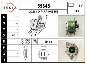 EAI 55846 kintamosios srovės generatorius 
 Elektros įranga -> Kint. sr. generatorius/dalys -> Kintamosios srovės generatorius
2702013110, 2702013170, 2702013110