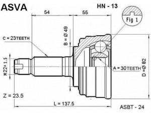 ASVA HN-13 jungčių komplektas, kardaninis velenas 
 Ratų pavara -> Sujungimai/komplektas
44305-SB2-750, 44305-SB2-751, 44305-SB2-961