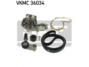 SKF VKMC 36034 vandens siurblys + V formos rumbuotas diržas, komplektas 
 Diržinė pavara -> Dirželio skriemulys
M 855991, M345611, M813134, M852898
