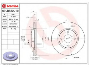 BREMBO 09.B632.10 stabdžių diskas 
 Dviratė transporto priemonės -> Stabdžių sistema -> Stabdžių diskai / priedai
40206EM10A, 40206ET01C, 40206ET02C