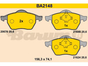 BARUM BA2148 stabdžių trinkelių rinkinys, diskinis stabdys 
 Techninės priežiūros dalys -> Papildomas remontas
8D0 698 151 A, 8D0 698 151 C, 8D0 698 151 F