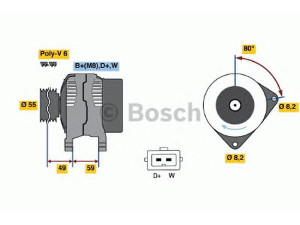 BOSCH 0 986 038 070 kintamosios srovės generatorius 
 Elektros įranga -> Kint. sr. generatorius/dalys -> Kintamosios srovės generatorius
028 903 025 G, 028 903 025 GX, 030 903 023 E