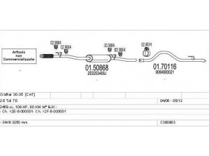 MTS C380903023165 išmetimo sistema 
 Išmetimo sistema -> Išmetimo sistema, visa