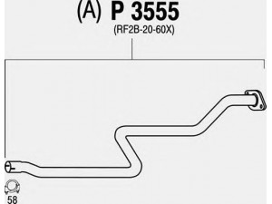 FENNO P3555 išleidimo kolektorius 
 Išmetimo sistema -> Išmetimo vamzdžiai
(RF2B-20-60X)