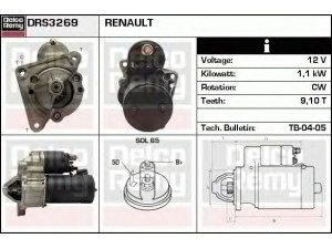 DELCO REMY DRS3269 starteris 
 Elektros įranga -> Starterio sistema -> Starteris
32A6620100, M1T74491, 7700862838