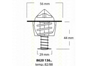 TRISCAN 8620 13688 termostatas, aušinimo skystis 
 Aušinimo sistema -> Termostatas/tarpiklis -> Thermostat
90916-03075, 90916-03084, 90916-03125