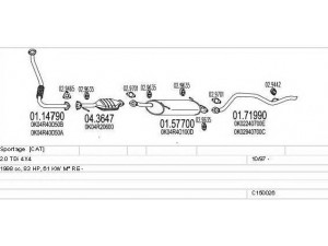 MTS C150026008082 išmetimo sistema 
 Išmetimo sistema -> Išmetimo sistema, visa