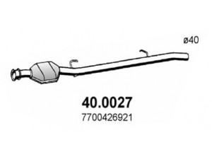 ASSO 40.0027 katalizatoriaus keitiklis 
 Išmetimo sistema -> Katalizatoriaus keitiklis
7700426921