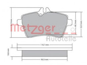 METZGER 1170053 stabdžių trinkelių rinkinys, diskinis stabdys 
 Techninės priežiūros dalys -> Papildomas remontas
169 420 0220, 169 420 0320, 169 420 0720