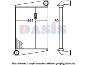 AKS DASIS 287014N tarpinis suslėgto oro aušintuvas, kompresorius 
 Variklis -> Oro tiekimas -> Įkrovos agregatas (turbo/superįkrova) -> Tarpinis suslėgto oro aušintuvas
1676663, 3183724, 8112368, 8113595