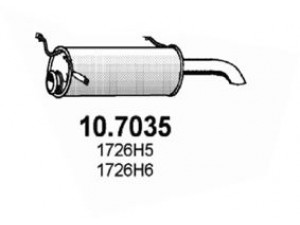 ASSO 10.7035 galinis duslintuvas 
 Išmetimo sistema -> Duslintuvas
1726H5, 1726H6, 1726W6