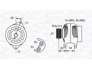 MAGNETI MARELLI 063321806010 kintamosios srovės generatorius 
 Elektros įranga -> Kint. sr. generatorius/dalys -> Kintamosios srovės generatorius
46740243, 46763534