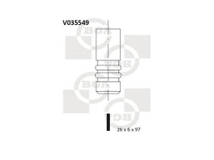 BGA V035549 įleidimo vožtuvas 
 Variklis -> Variklio uždegimo laiko reguliavimo kontrolė -> Vožtuvų eilė -> Vožtuvai/dalys
1041830, 928M6507E2A
