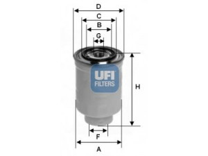 UFI 24.446.01 kuro filtras 
 Techninės priežiūros dalys -> Papildomas remontas
16403-JR00A, 16403-JR00B