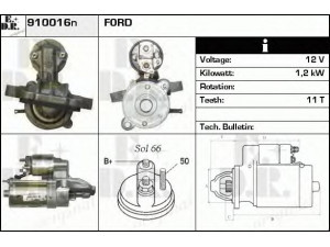 EDR 910016N starteris 
 Elektros įranga -> Starterio sistema -> Starteris
1325943, 1366473, 1478129, 4M5T11000AA