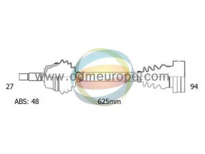 ODM-MULTIPARTS 18-343011 kardaninis velenas 
 Ratų pavara -> Kardaninis velenas
33211227032, 33211227597, 33211227606