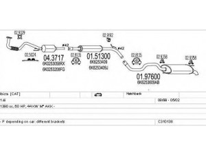 MTS C310138007048 išmetimo sistema 
 Išmetimo sistema -> Išmetimo sistema, visa