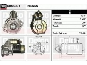 DELCO REMY DRS5021 starteris 
 Elektros įranga -> Starterio sistema -> Starteris
M2T57371, 23300-09400, 23300-09E00