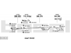 BOSAL 034.950.20 išmetimo sistema 
 Išmetimo sistema -> Išmetimo sistema, visa