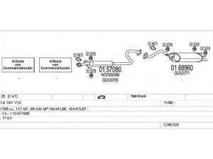 MTS C290129007174 išmetimo sistema 
 Išmetimo sistema -> Išmetimo sistema, visa