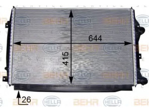 HELLA 8MK 376 755-801 radiatorius, variklio aušinimas 
 Aušinimo sistema -> Radiatorius/alyvos aušintuvas -> Radiatorius/dalys
1KD 121 251