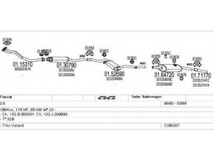 MTS C380337003195 išmetimo sistema 
 Išmetimo sistema -> Išmetimo sistema, visa