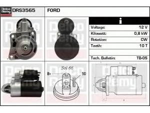 DELCO REMY DRS3565 starteris 
 Elektros įranga -> Starterio sistema -> Starteris
50 235 50, 61 578 54, 61 685 00