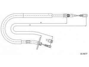CABOR 10.9877 trosas, stovėjimo stabdys 
 Stabdžių sistema -> Valdymo svirtys/trosai
9044200585