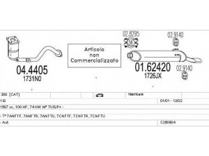 MTS C260804017763 išmetimo sistema 
 Išmetimo sistema -> Išmetimo sistema, visa