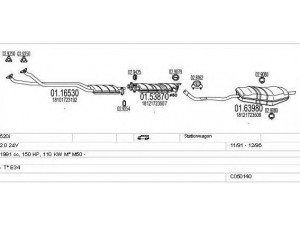 MTS C050140000837 išmetimo sistema 
 Išmetimo sistema -> Išmetimo sistema, visa