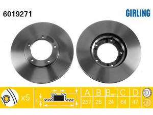 GIRLING 6019271 stabdžių diskas 
 Stabdžių sistema -> Diskinis stabdys -> Stabdžių diskas
4351226040, 4351226070, 4351235170