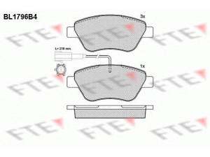 FTE BL1796B4 stabdžių trinkelių rinkinys, diskinis stabdys 
 Techninės priežiūros dalys -> Papildomas remontas
425496, 71770060, 71772224, 77362091