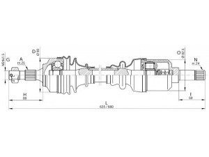 OPEN PARTS DRS6256.00 kardaninis velenas 
 Ratų pavara -> Kardaninis velenas
32728W, 32729W, 3272LV