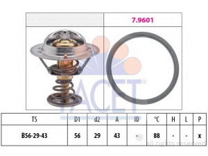 FACET 7.8553 termostatas, aušinimo skystis 
 Aušinimo sistema -> Termostatas/tarpiklis -> Thermostat
MD-332446