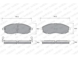 WEEN 151-1174 stabdžių trinkelių rinkinys, diskinis stabdys 
 Techninės priežiūros dalys -> Papildomas remontas
581014AA00, 581014AA10, 581014AA11