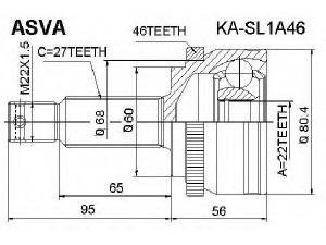 ASVA KA-SL1A46 jungčių komplektas, kardaninis velenas 
 Ratų pavara -> Sujungimai/komplektas
49500-2L010, 49501-2K000