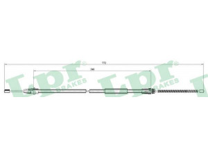 LPR C0639B trosas, stovėjimo stabdys 
 Stabdžių sistema -> Valdymo svirtys/trosai
4745R2, 9638603980