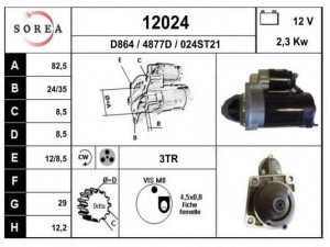 EAI 12024 starteris 
 Elektros įranga -> Starterio sistema -> Starteris
56041563, 56041563AA