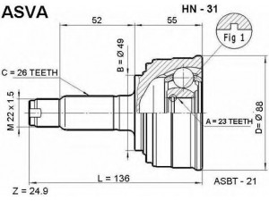 ASVA HN-31 jungčių komplektas, kardaninis velenas 
 Ratų pavara -> Sujungimai/komplektas
44010-SH9-000, 44305-SD9-013, 44305-SH9-000
