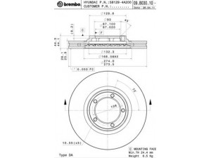 BREMBO 09.B030.10 stabdžių diskas 
 Dviratė transporto priemonės -> Stabdžių sistema -> Stabdžių diskai / priedai
581294A200