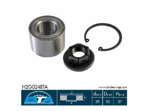 BTA H2G024BTA rato guolio komplektas 
 Ašies montavimas/vairavimo mechanizmas/ratai -> Rato stebulė/montavimas -> Rato guolis
1 085 565, 1 135 043