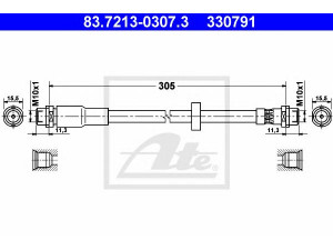 ATE 83.7213-0307.3 stabdžių žarnelė 
 Stabdžių sistema -> Stabdžių žarnelės
8E0 611 707, 8E0 611 707 A, 8E0 611 707 D