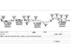 MTS C130038001889 išmetimo sistema 
 Išmetimo sistema -> Išmetimo sistema, visa