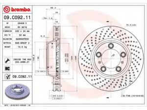 BREMBO 09.C092.11 stabdžių diskas 
 Dviratė transporto priemonės -> Stabdžių sistema -> Stabdžių diskai / priedai
99635140902, 99635140903, 99635140904