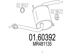 MTS 01.60392 galinis duslintuvas 
 Išmetimo sistema -> Duslintuvas
MR481135