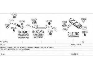 MTS C020213000577 išmetimo sistema 
 Išmetimo sistema -> Išmetimo sistema, visa
